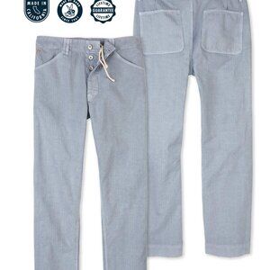 Birdwell Beach Britches Pants  Light Blue Herringbone Sz 35 in waist 29in length